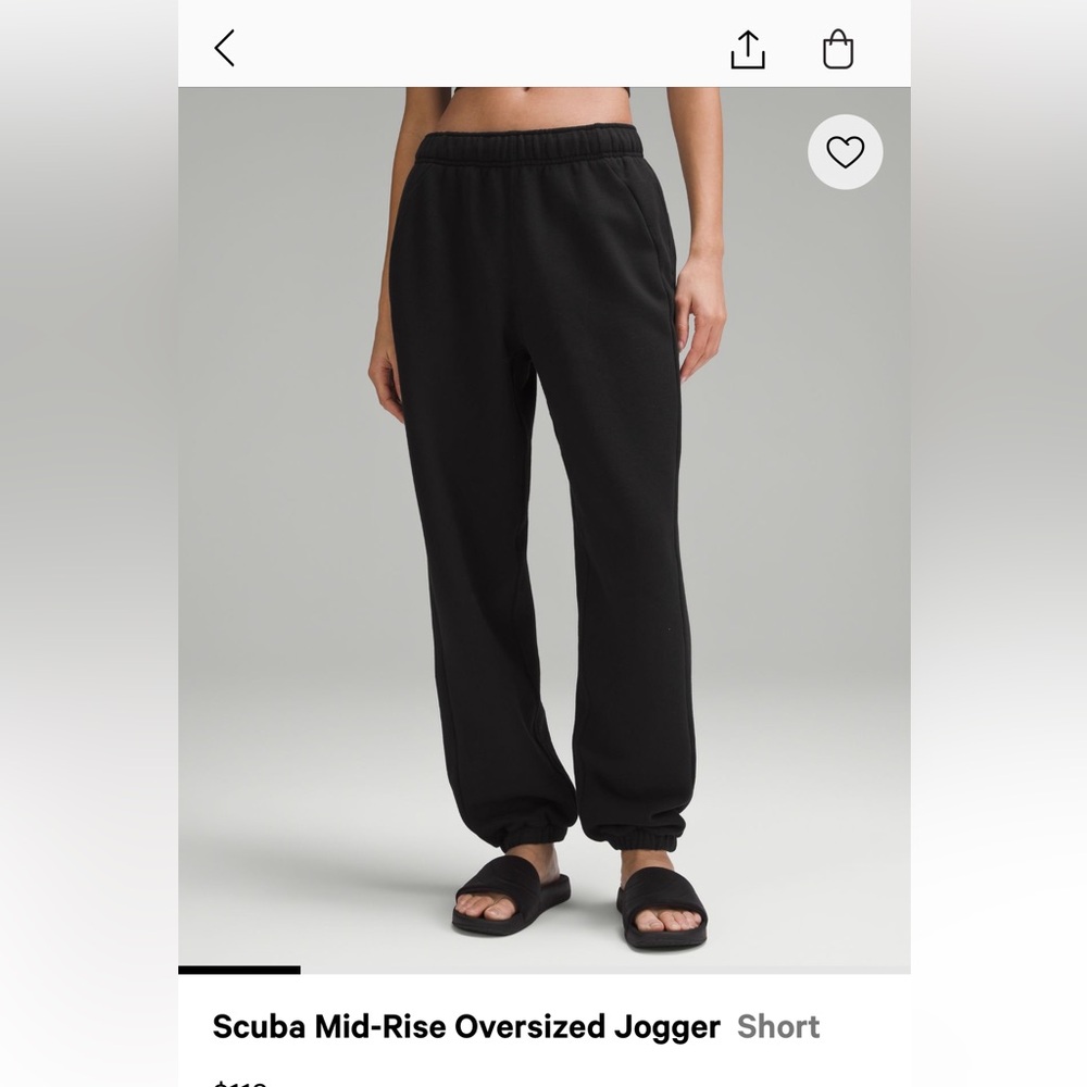 lululemon mid rise oversized scuba jogger short nwot